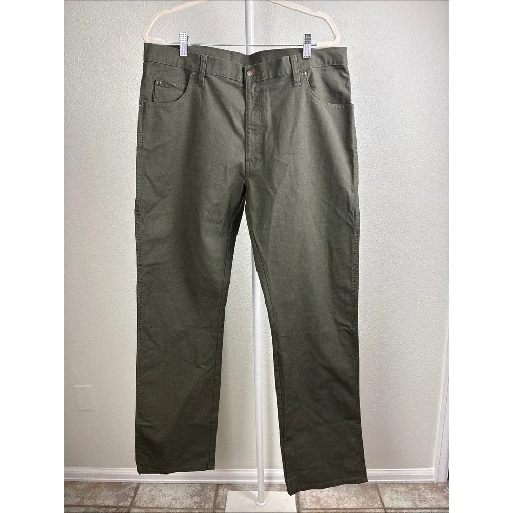 Genuine Dickies Mens Carpenter Pants Olive Green 36x34 Utility Workwear Gorpcore